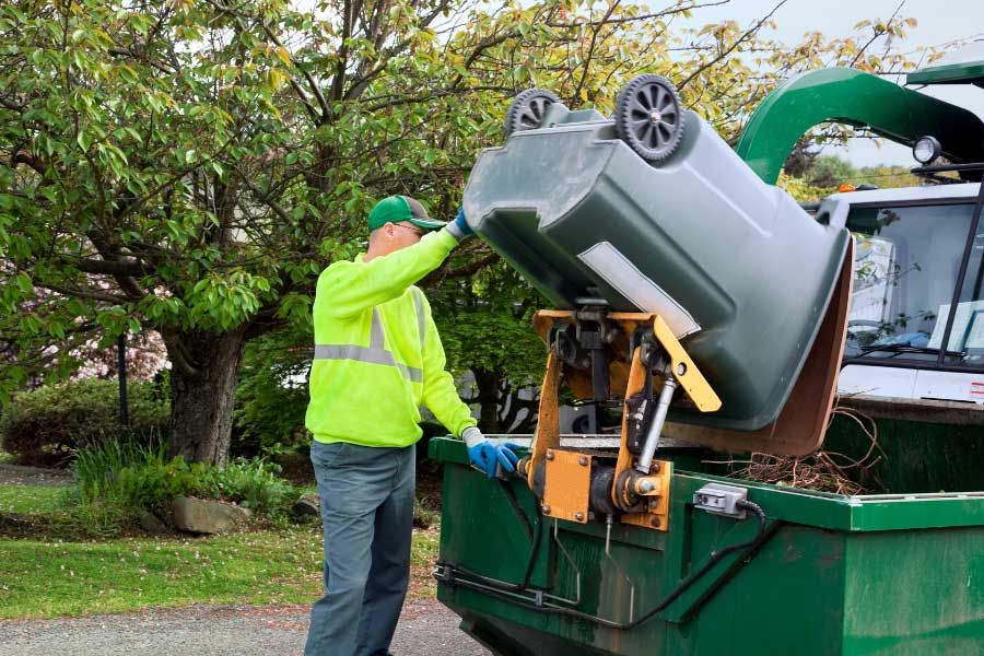 Man recycling